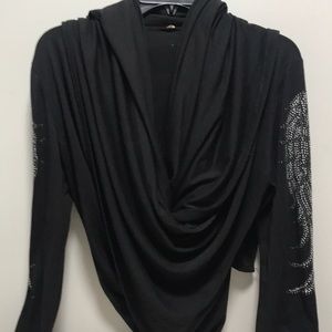 Diamond wings sleeves shrug shirt